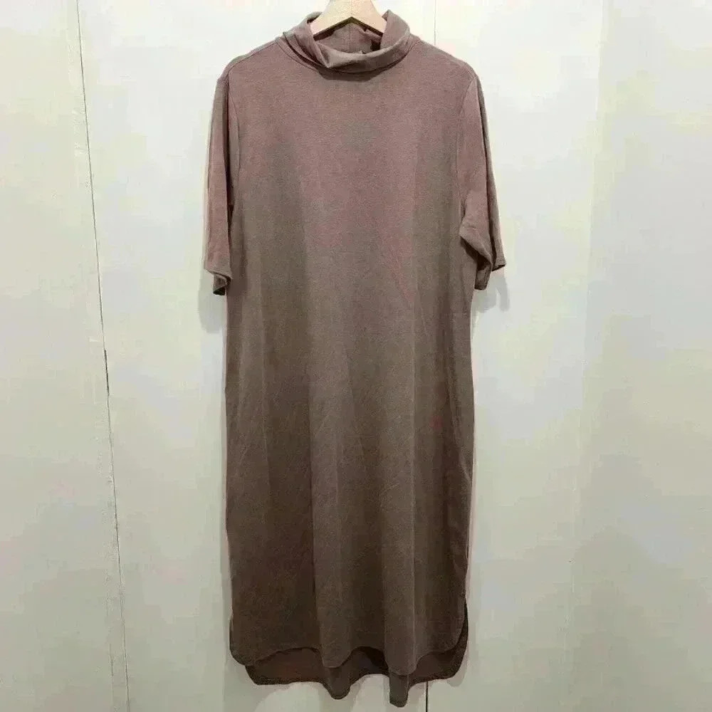 H by Halston Essentials Turtleneck Midi Shirt Dress Womens‎ Size Large A311545
